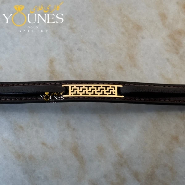 تصویر دوم دستبند طلا چرم مردانه ورسای L123